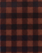 The Clip in Cinnamon: brown and black gingham acetate swatch
