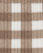 The Grip Socks in Cider: tan and white gingham knit swatch