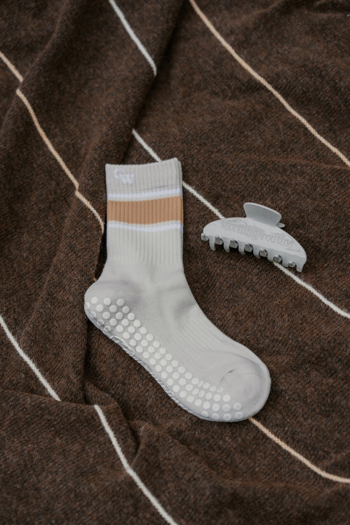 The Grip Socks in Varsity with The Clip in Foggy Morning